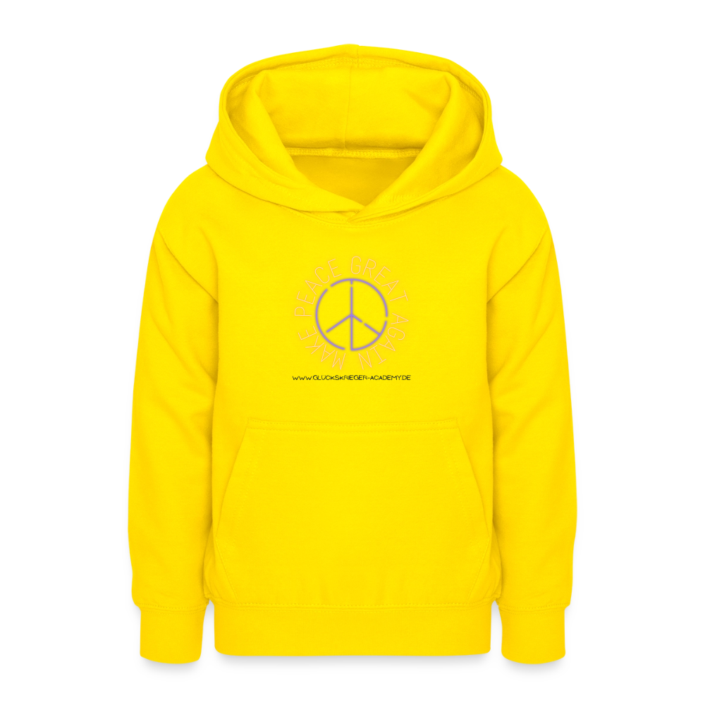 Glückskrieger Hoodie für Teens– Peace - yellow