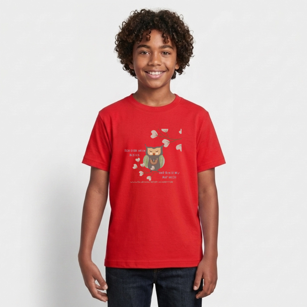 Glückskrieger T-Shirt für Teens – Ich gebe mein Bestes - red