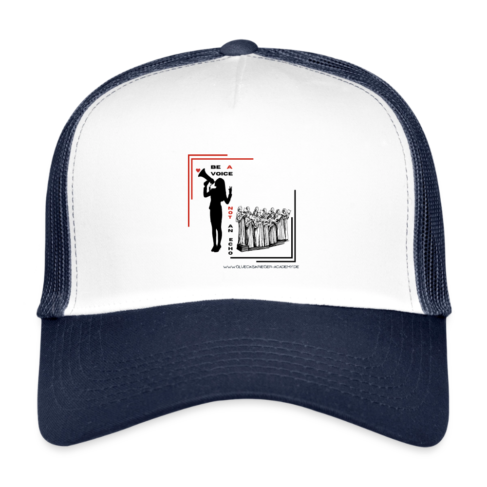 Kids’ Trucker Cap-Be a voice - white/navy