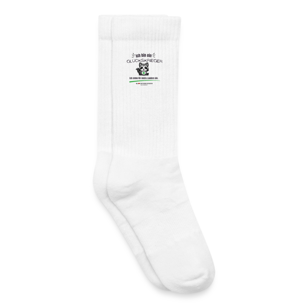 Kinder Tennissocken „Ich bin ein Glückskrieger“ - white
