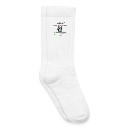 Kinder Tennissocken „Ich bin ein Glückskrieger“ - white