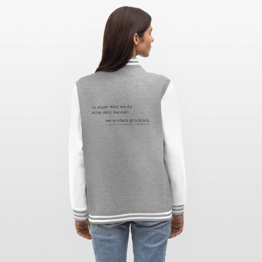 College Jacke – Glücklich - heather grey/white