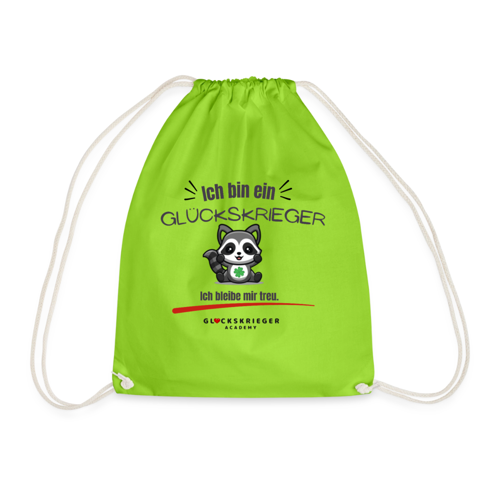 Glückskrieger Turnbeutel – Stärke für unterwegs - neon green