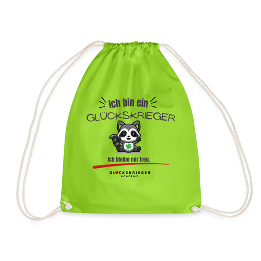 Glückskrieger Turnbeutel – Stärke für unterwegs - neon green