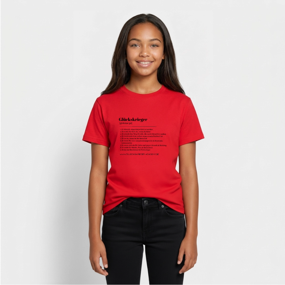 T- Shirt für Teens- Definition Glückskrieger - red