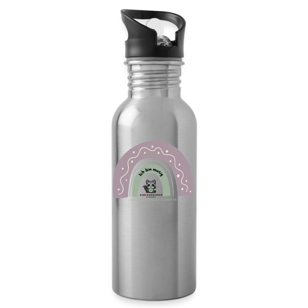 Glückskrieger Trinkflasche – Stark durch den Tag - silver