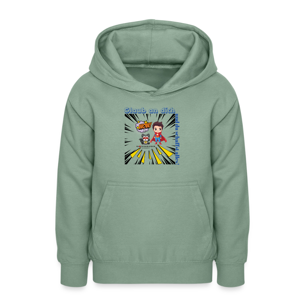 Glückskrieger Hoodie Teens– Glaub an dich - steel green