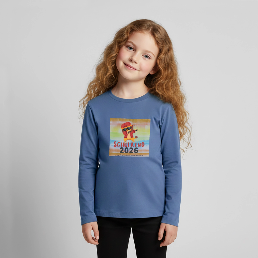 Langarmshirt für kleine Glückskrieger - stone blue