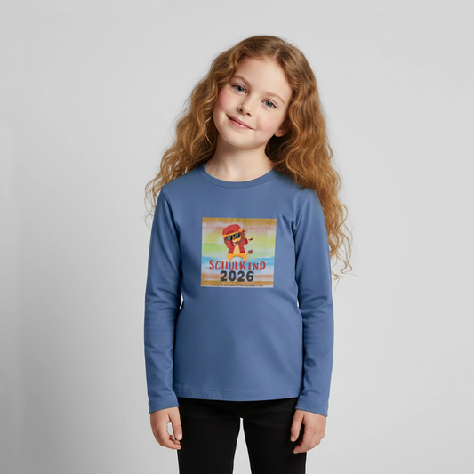 Langarmshirt für kleine Glückskrieger - stone blue