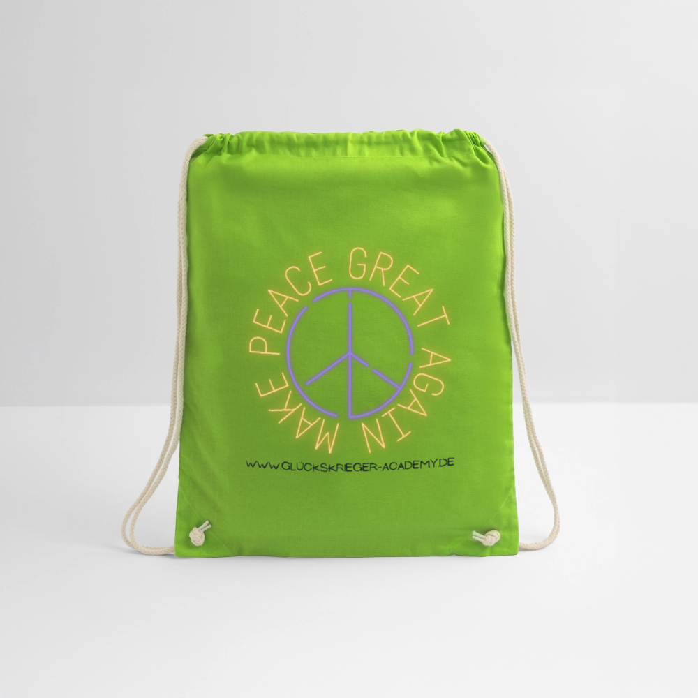 Glückskrieger Turnbeutel – Stärke für unterwegs - neon green