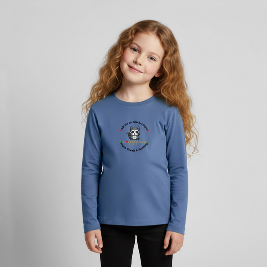 Langarmshirt für kleine Glückskrieger - stone blue