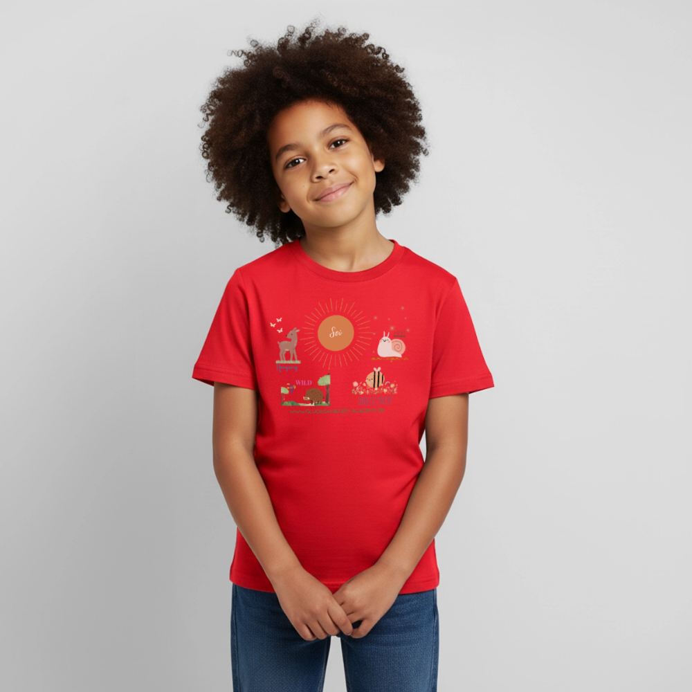 Glückskrieger Kinder T-Shirt – Sei mutig, frei & unbeschwert - red