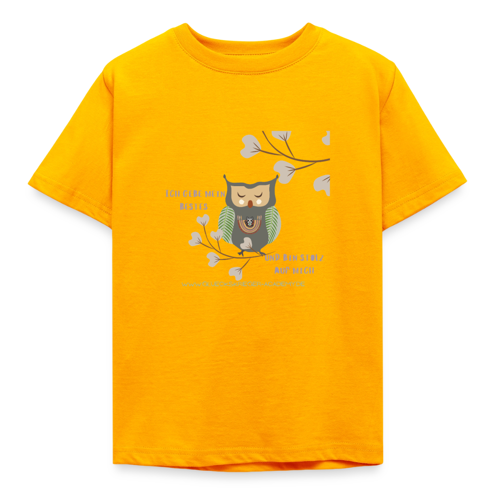 Glückskrieger Kinder T-Shirt – Ich gebe mein Bestes - gold