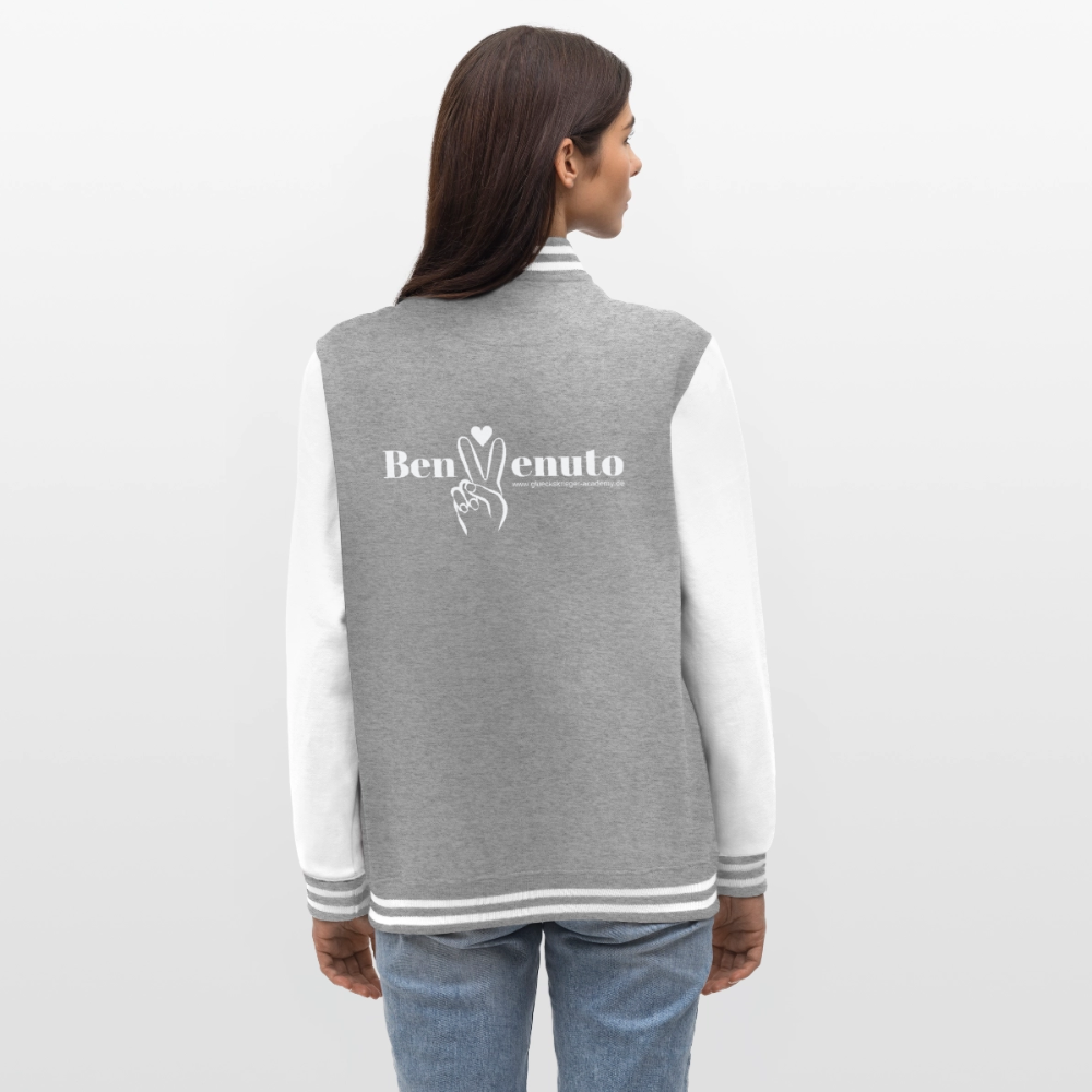 College Jacke – Benvenuto - heather grey/white