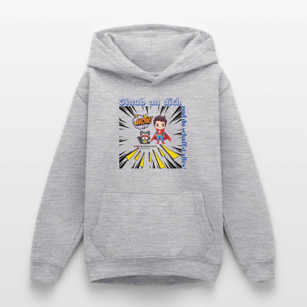Glückskrieger Hoodie Teens– Glaub an dich - light heather grey