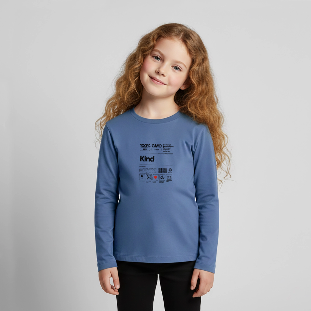 Langarmshirt für kleine Glückskrieger - stone blue
