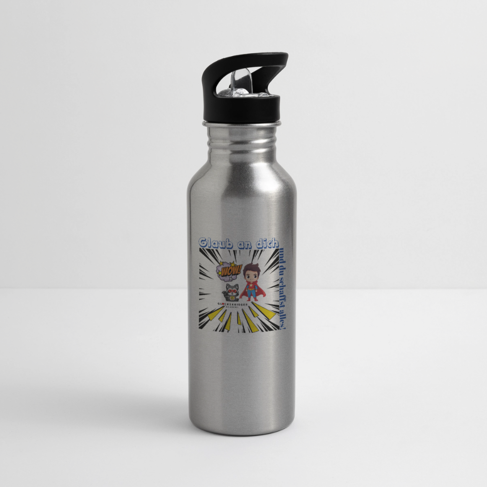Glückskrieger Trinkflasche – Stark durch den Tag - silver