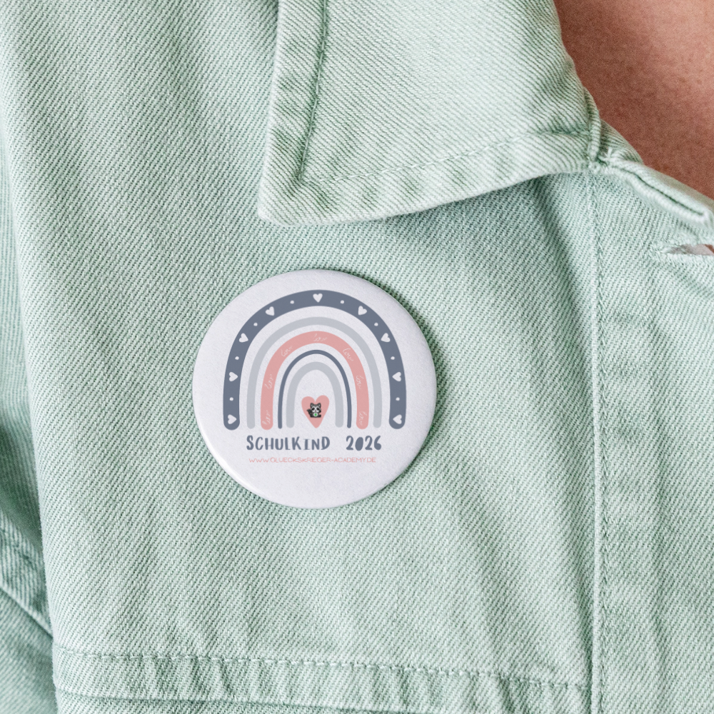 Glückskrieger Button – Mut zum Mitnehmen - white