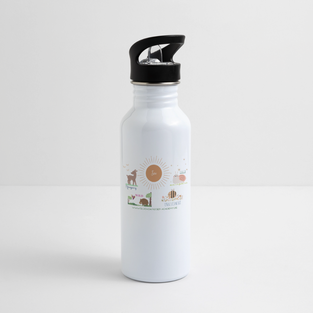 Glückskrieger Trinkflasche – Stark durch den Tag - white