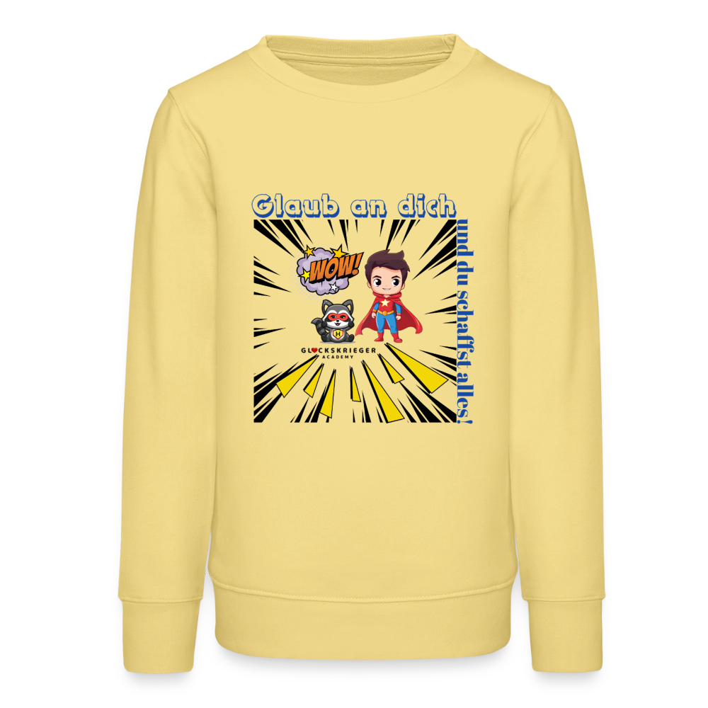 Glückskrieger Teens Pullover – Glaub an dich - viva yellow 