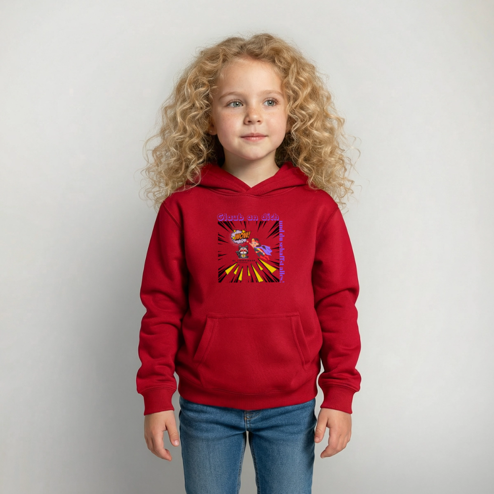 Glückskrieger Hoodie – Stark & Mutig - red