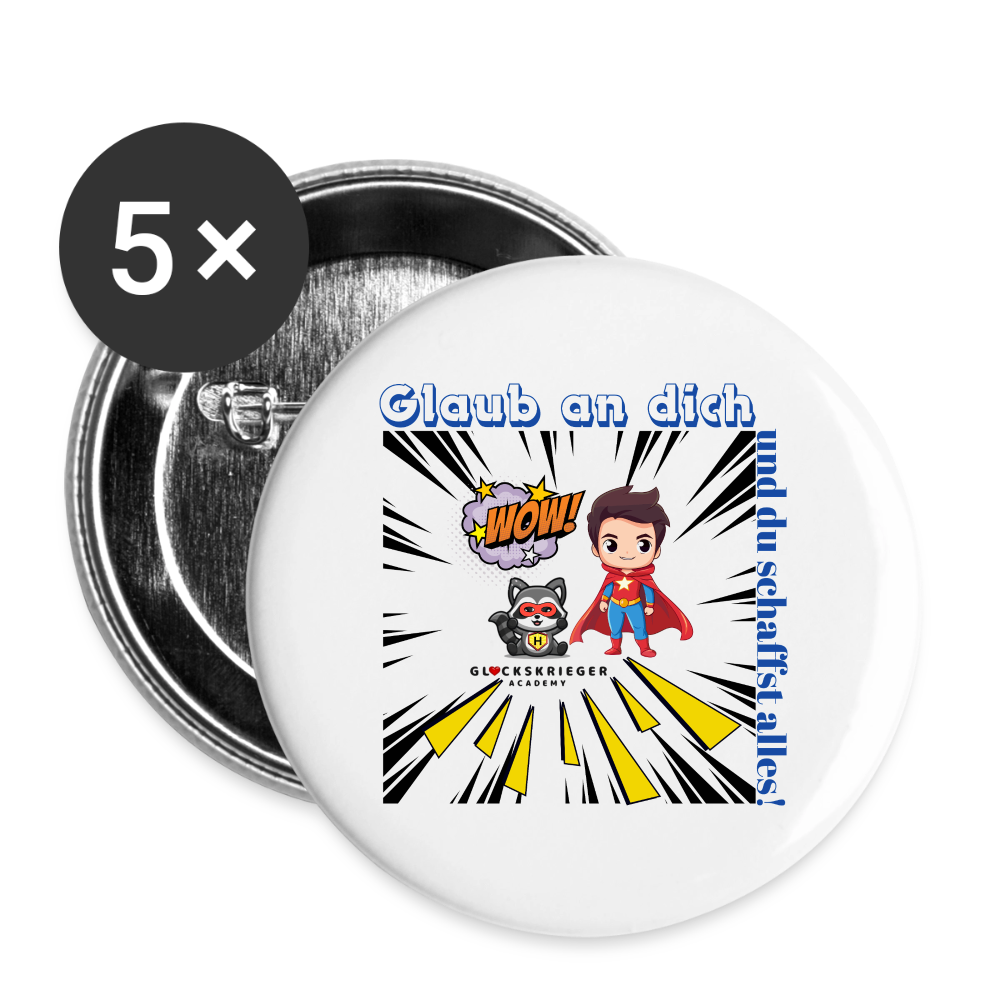 Glückskrieger Button – Mut zum Mitnehmen - white