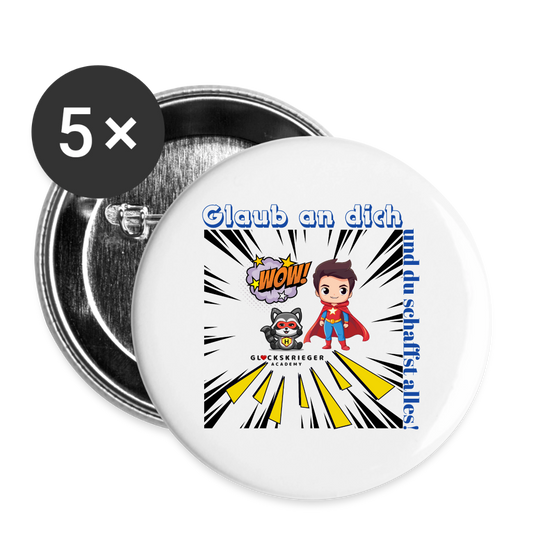 Glückskrieger Button – Mut zum Mitnehmen - white