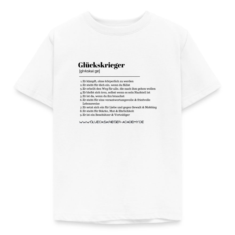 Kinder Shirt - Definition Glückskrieger - white