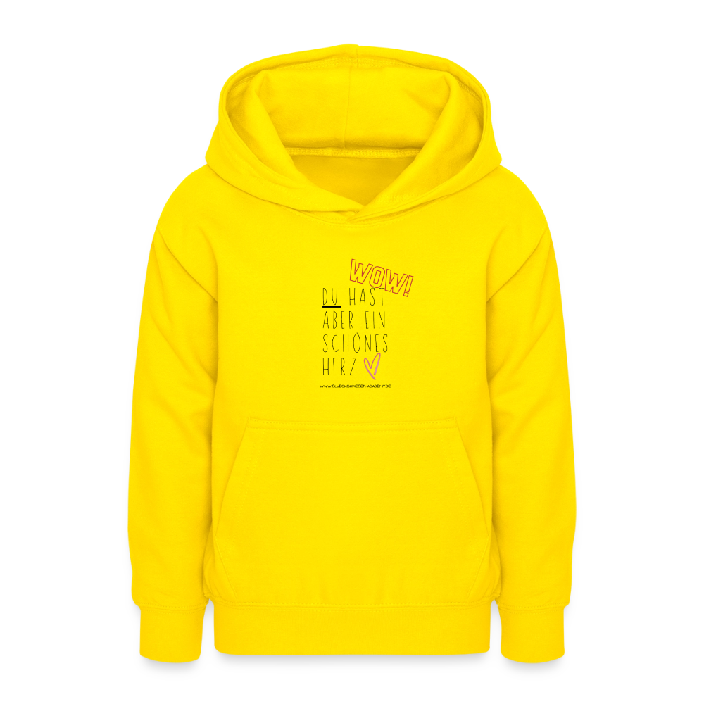 Glückskrieger Hoodie  für Teens– Herz - yellow