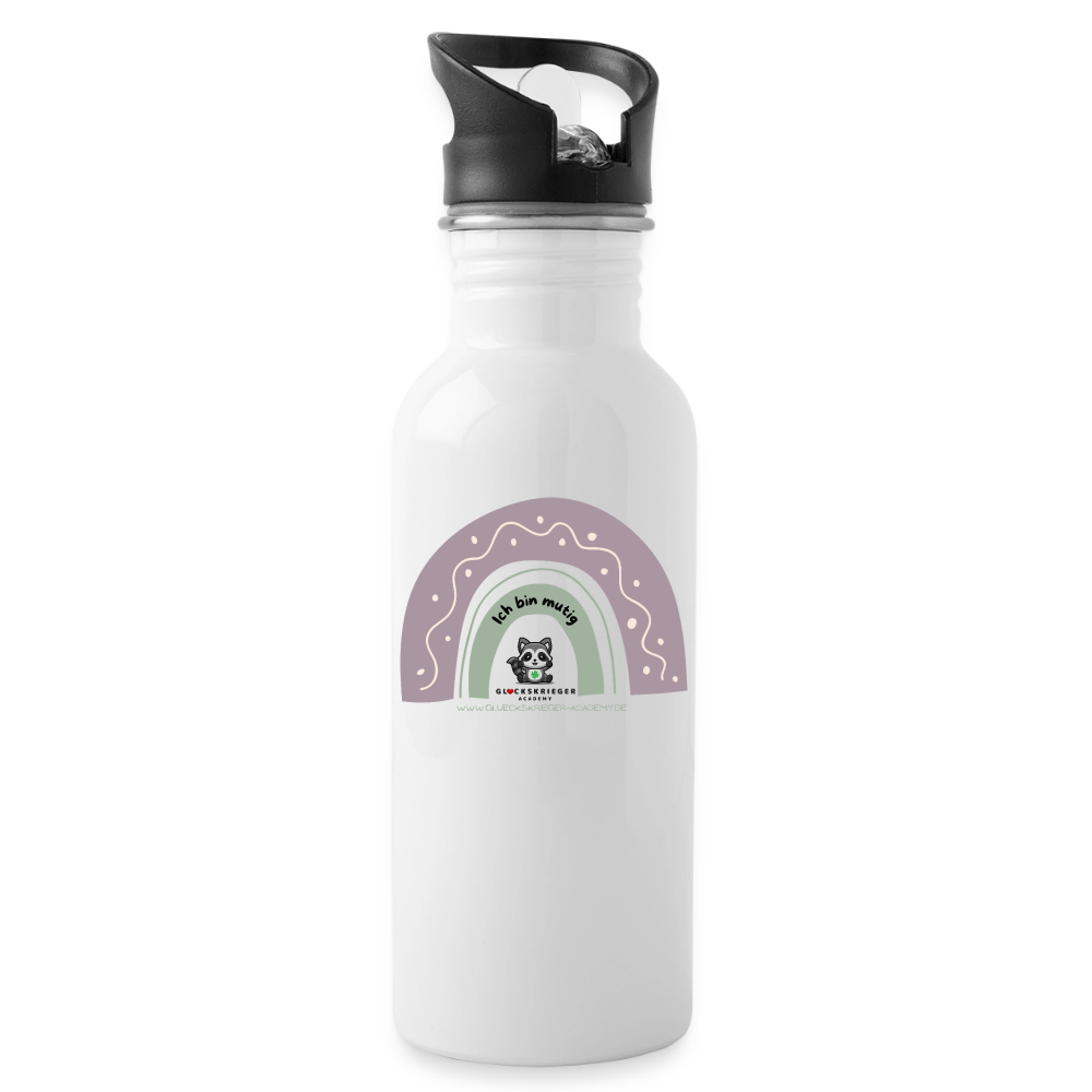 Glückskrieger Trinkflasche – Stark durch den Tag - white