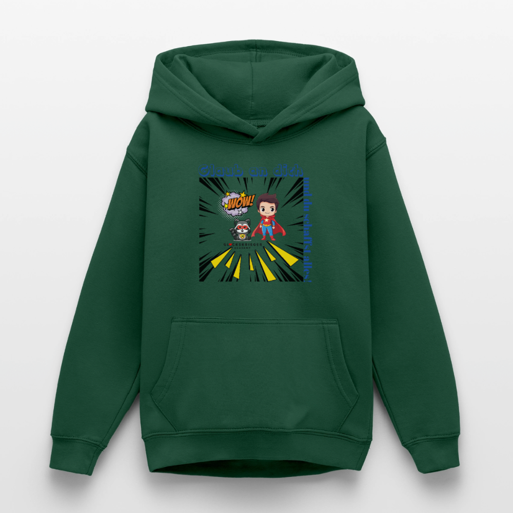 Glückskrieger Hoodie Teens– Glaub an dich - bottle green