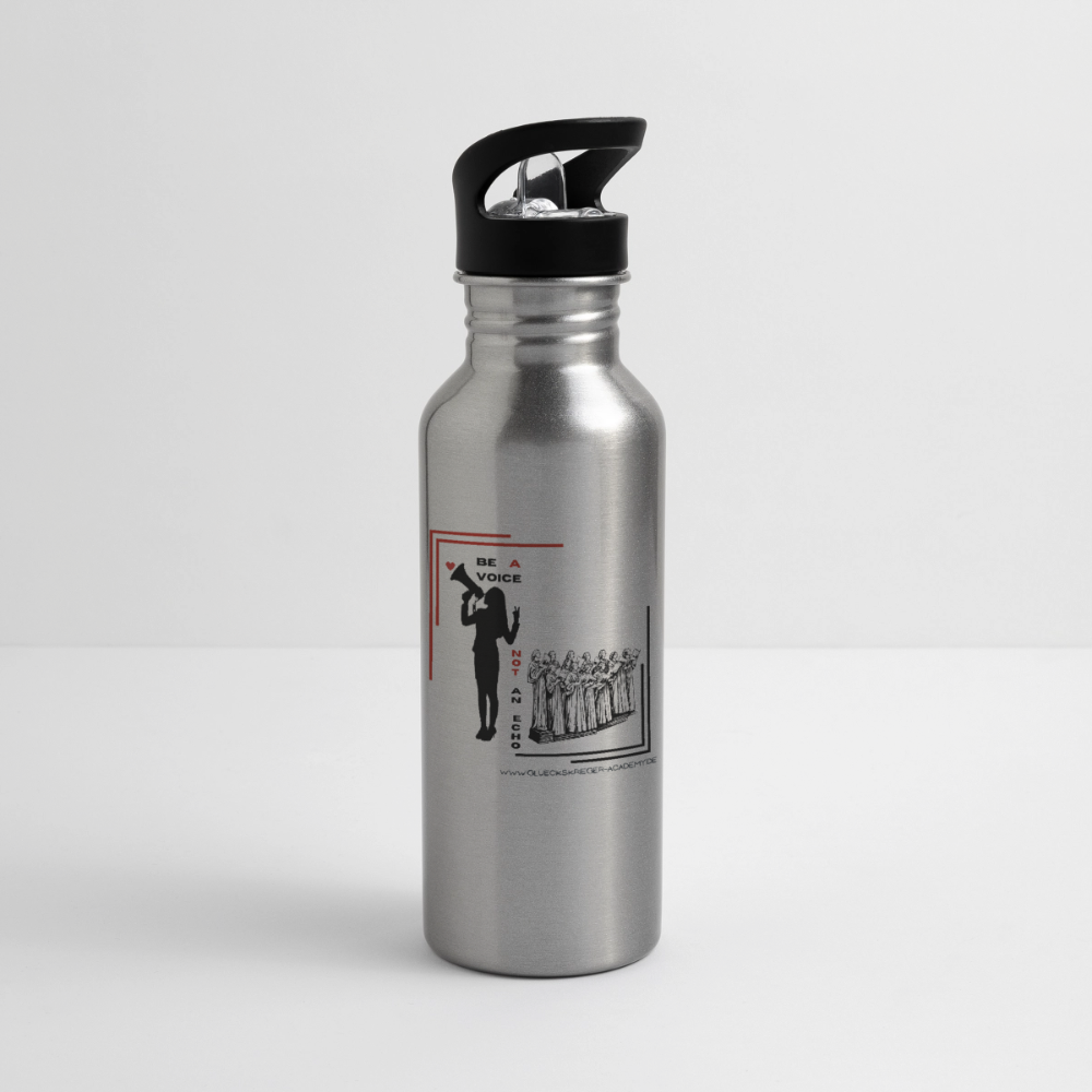 Glückskrieger Trinkflasche – Be a voice - silver