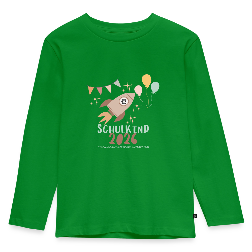 Langarmshirt für kleine Glückskrieger, Schulkind 2026 - green
