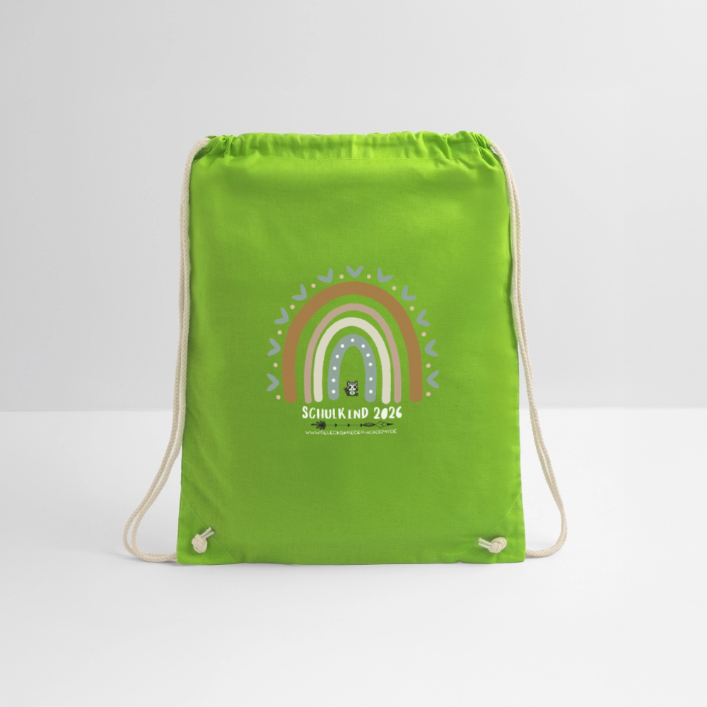 Glückskrieger Turnbeutel – Stärke für unterwegs - neon green
