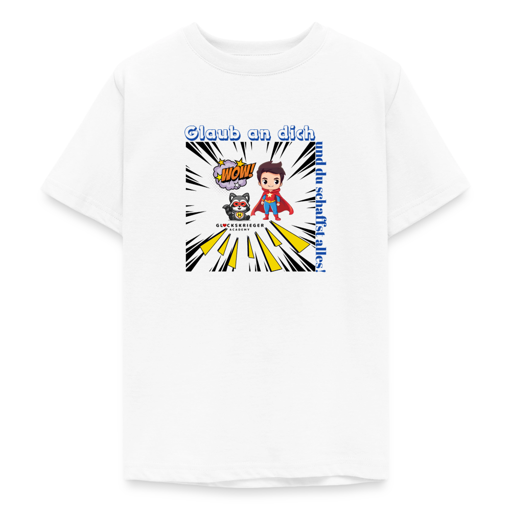 Glückskrieger T-Shirt für Teens– Glaub an dich - white