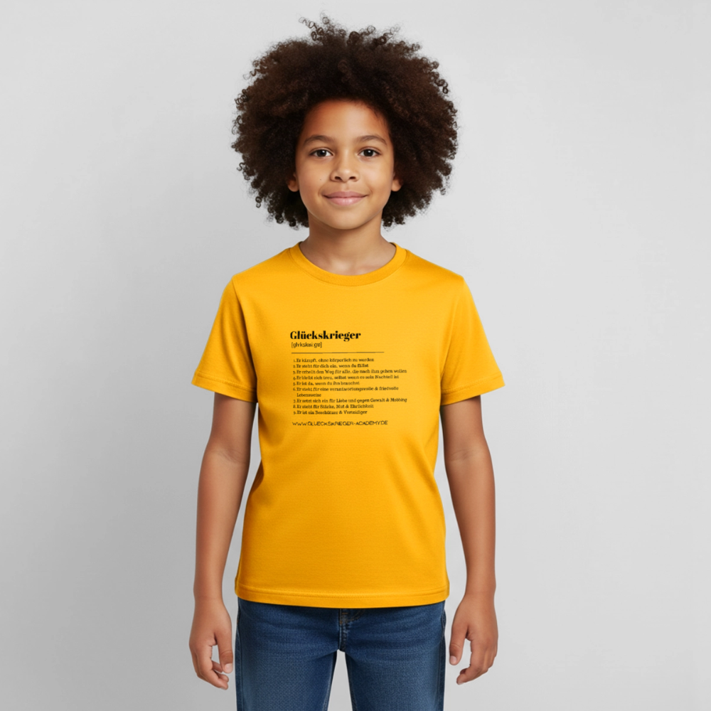 Kinder Shirt - Definition Glückskrieger - gold