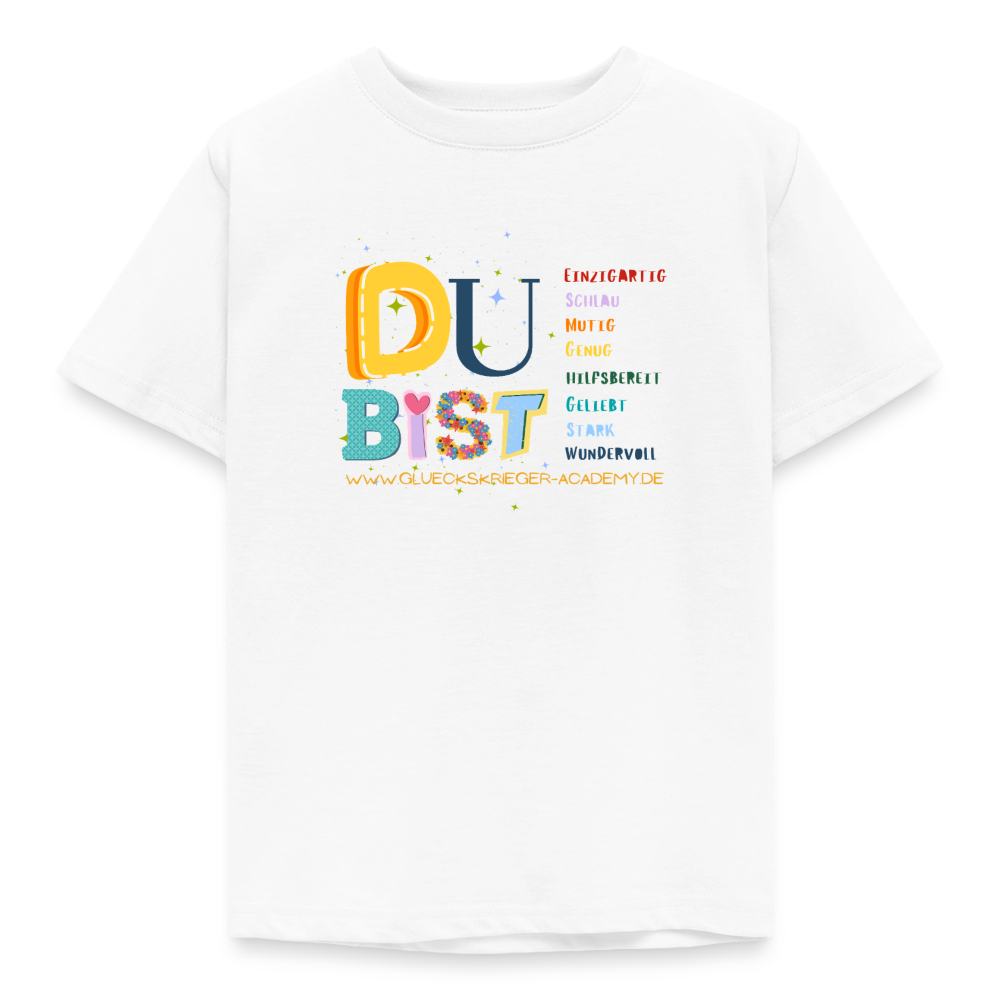 Glückskrieger Kinder T-Shirt – Du bist einzigartig & stark - white