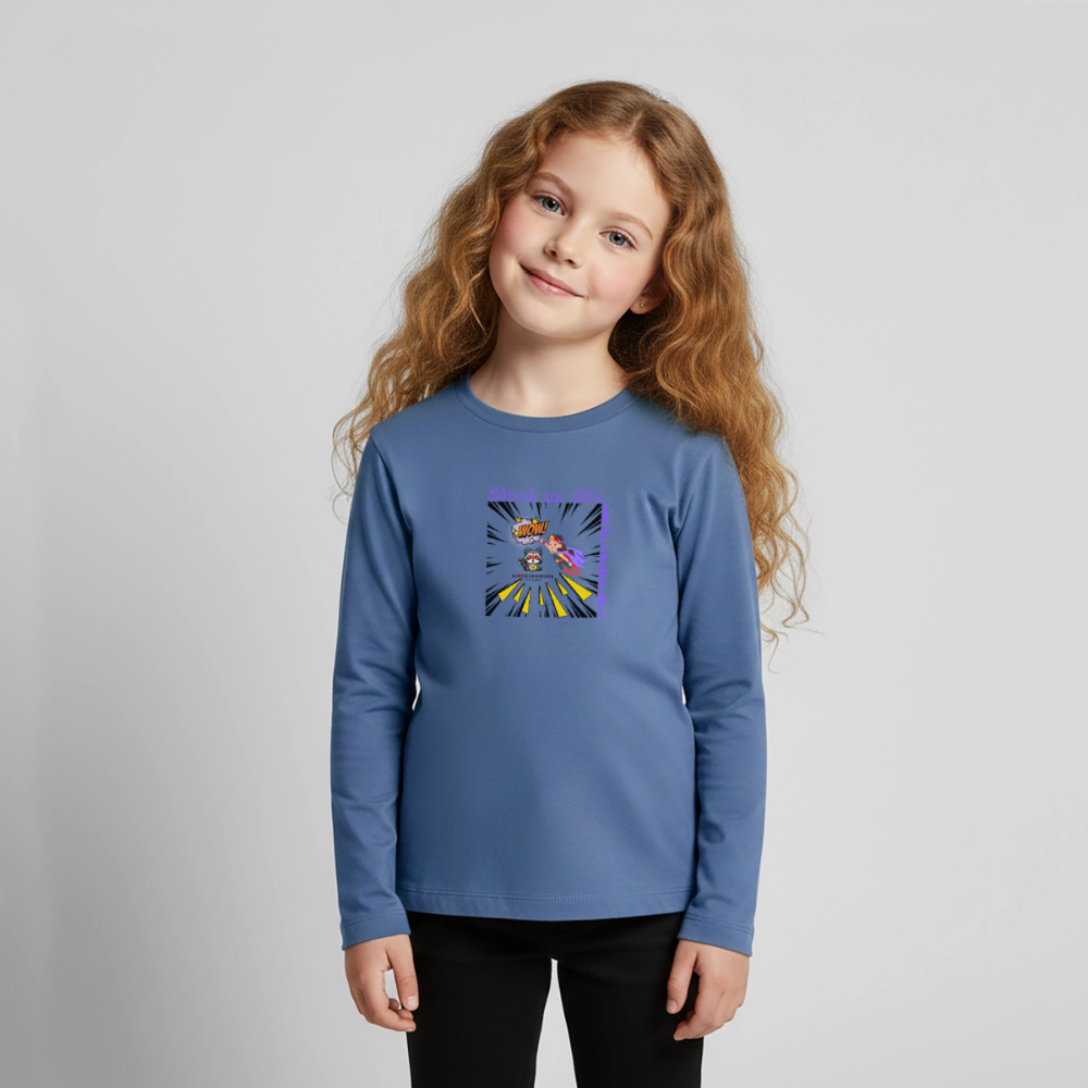 Langarmshirt für kleine Glückskrieger - stone blue