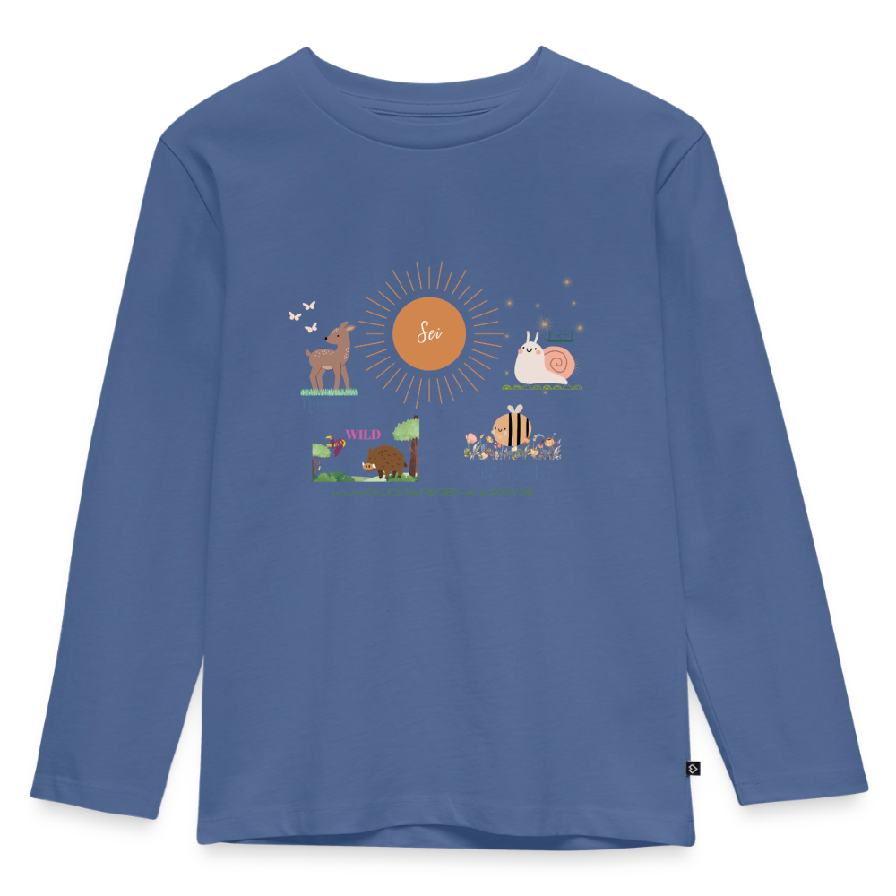 Langarmshirt für kleine Glückskrieger - stone blue