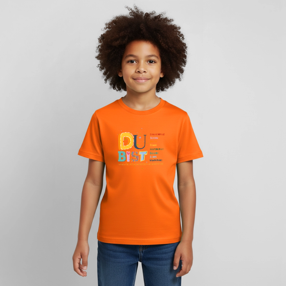 Glückskrieger Kinder T-Shirt – Du bist einzigartig & stark - orange