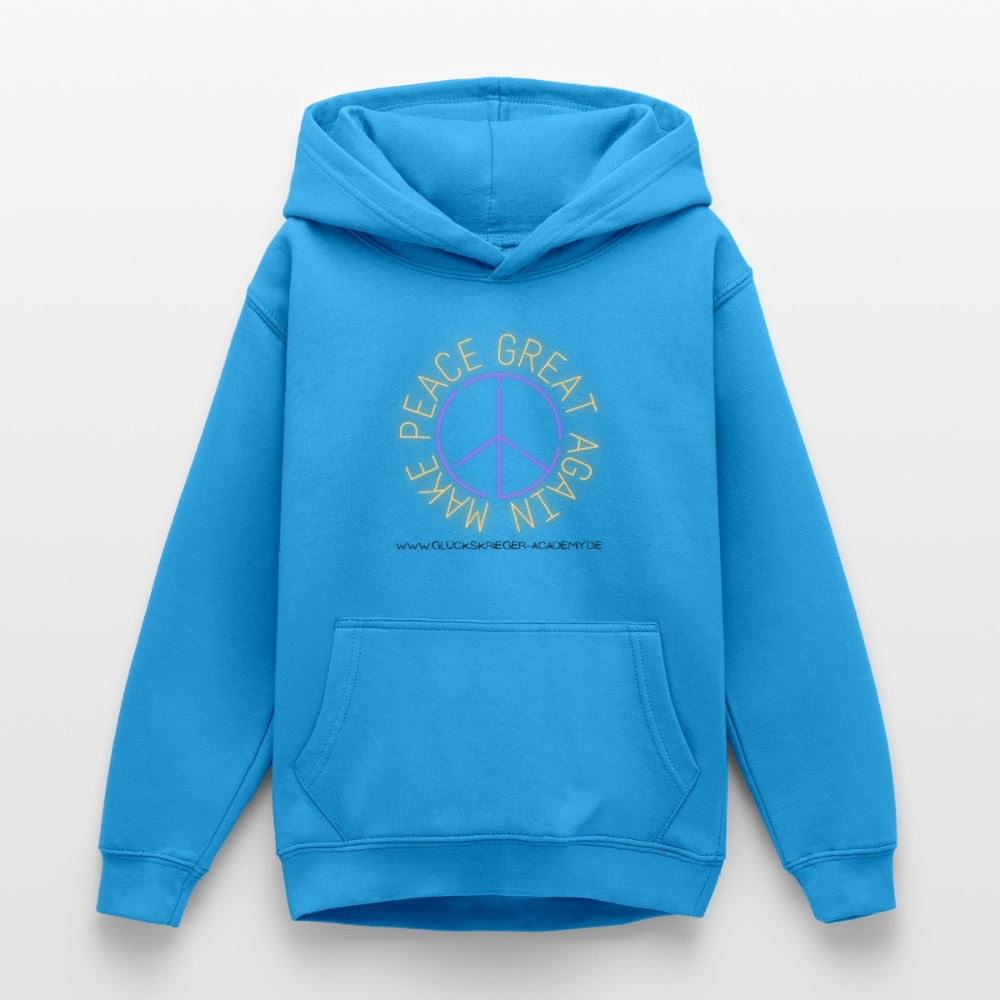 Glückskrieger Hoodie für Teens– Peace - sea blue