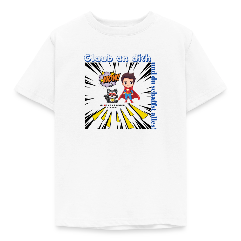 Glückskrieger Kinder T-Shirt – Glaub an dich - white