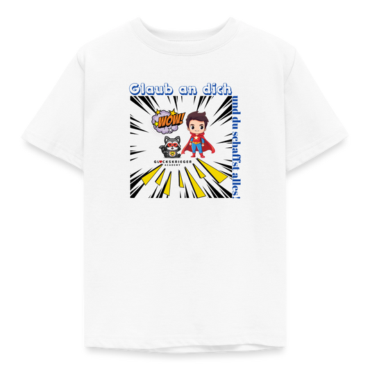 Glückskrieger Kinder T-Shirt – Glaub an dich - white