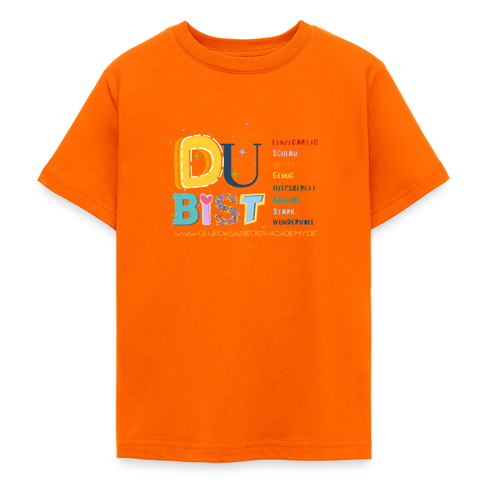 Glückskrieger T-Shirt für Teens– Du bist einzigartig & stark - orange