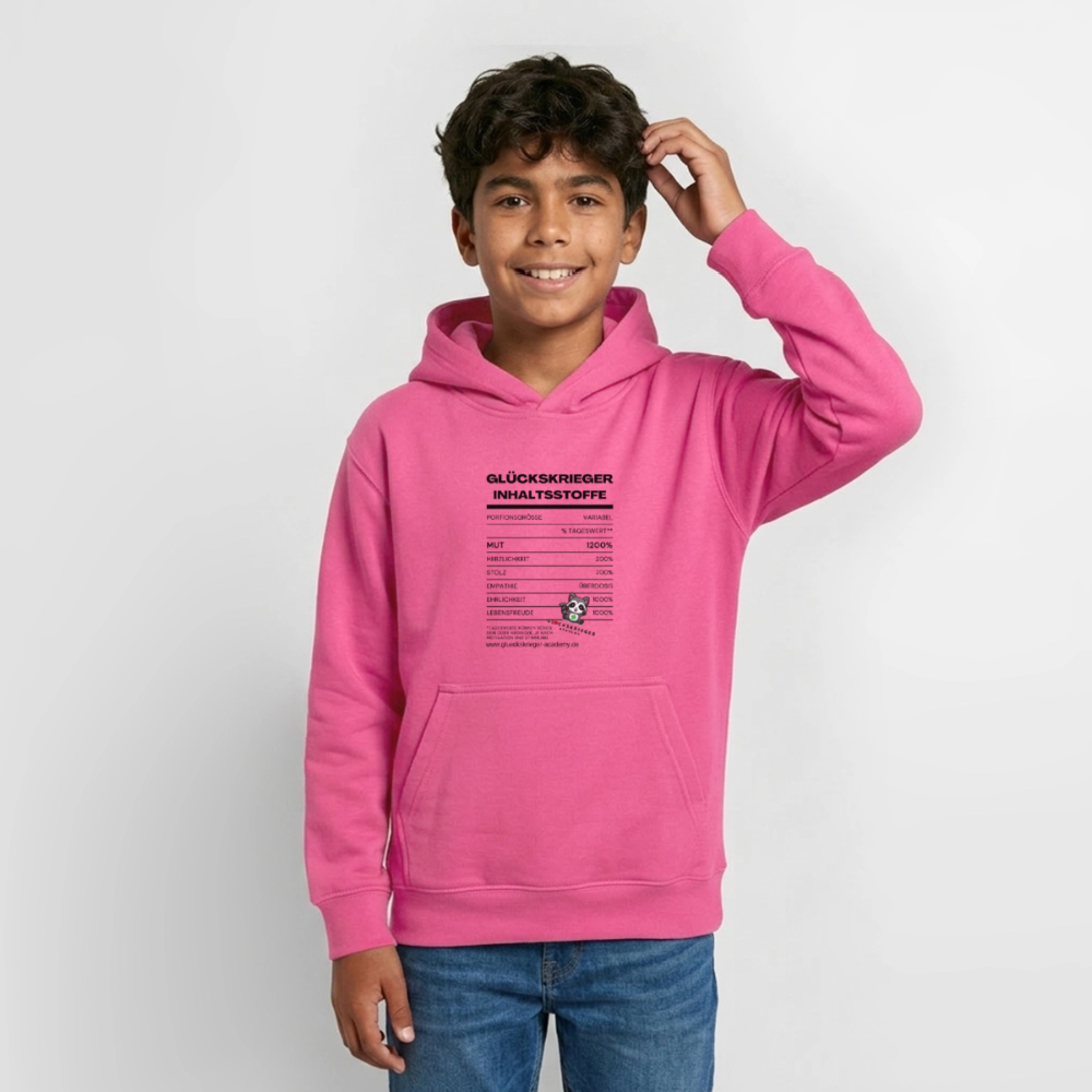 Glückskrieger Hoodie  für Teens– Inhaltsstoffe - pink