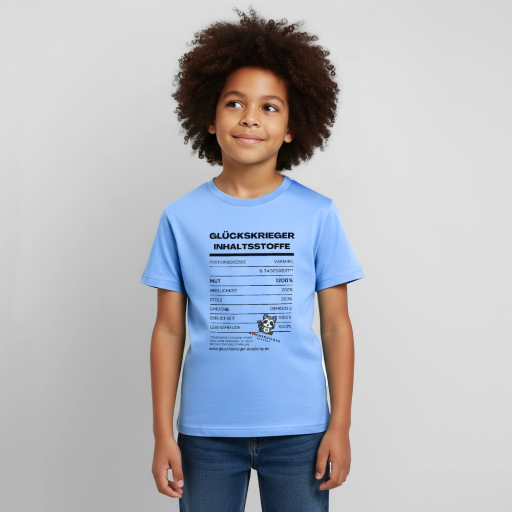Glückskrieger Teen T-Shirt -Inhaltsstoffe: Mut & Lebensfreude - sky blue