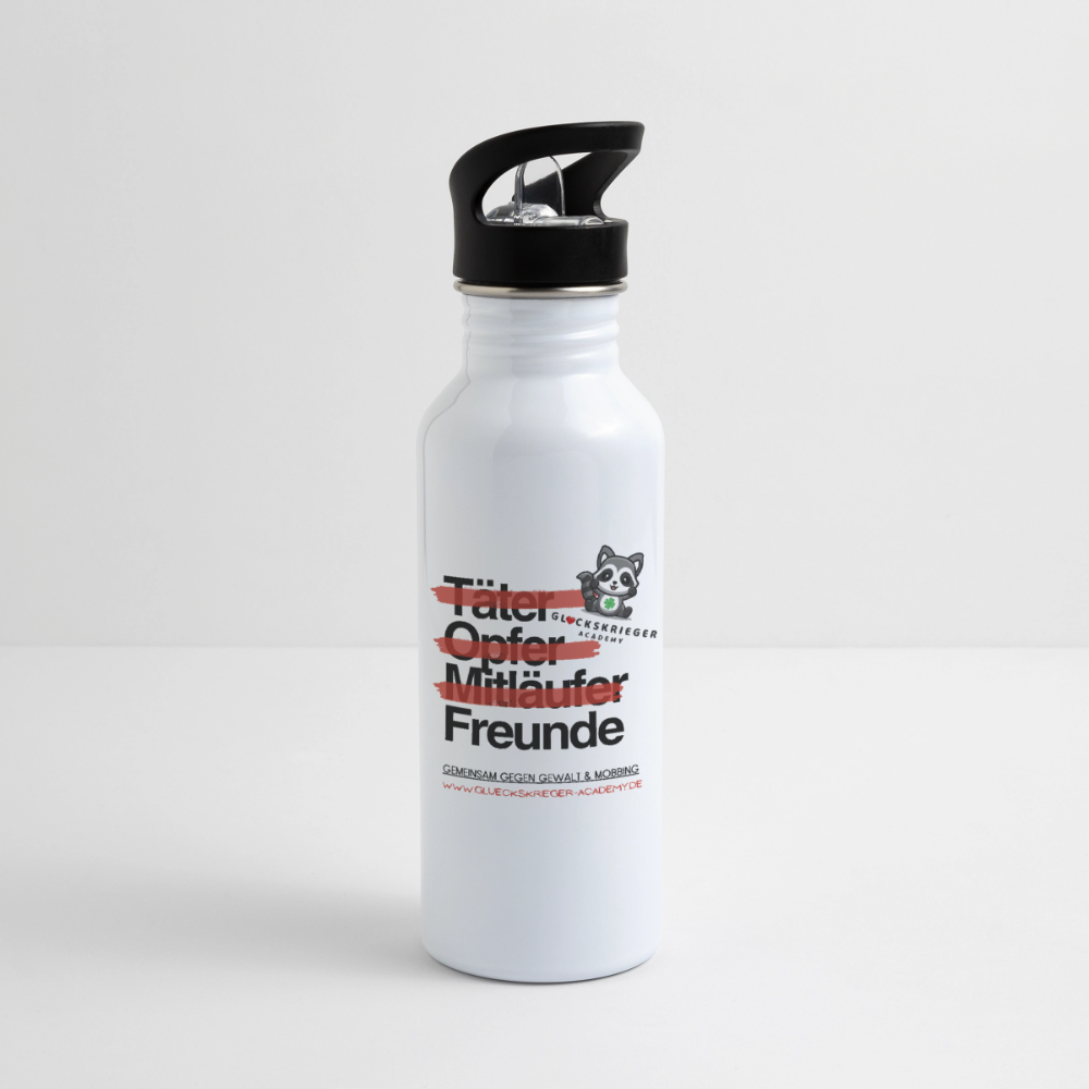 Glückskrieger Trinkflasche – Stark durch den Tag - white