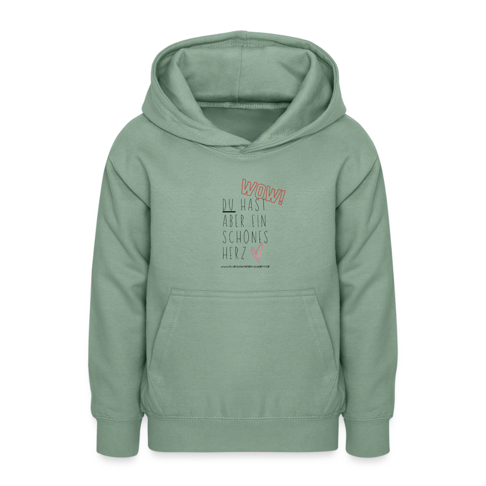Glückskrieger Hoodie  für Teens– Herz - steel green