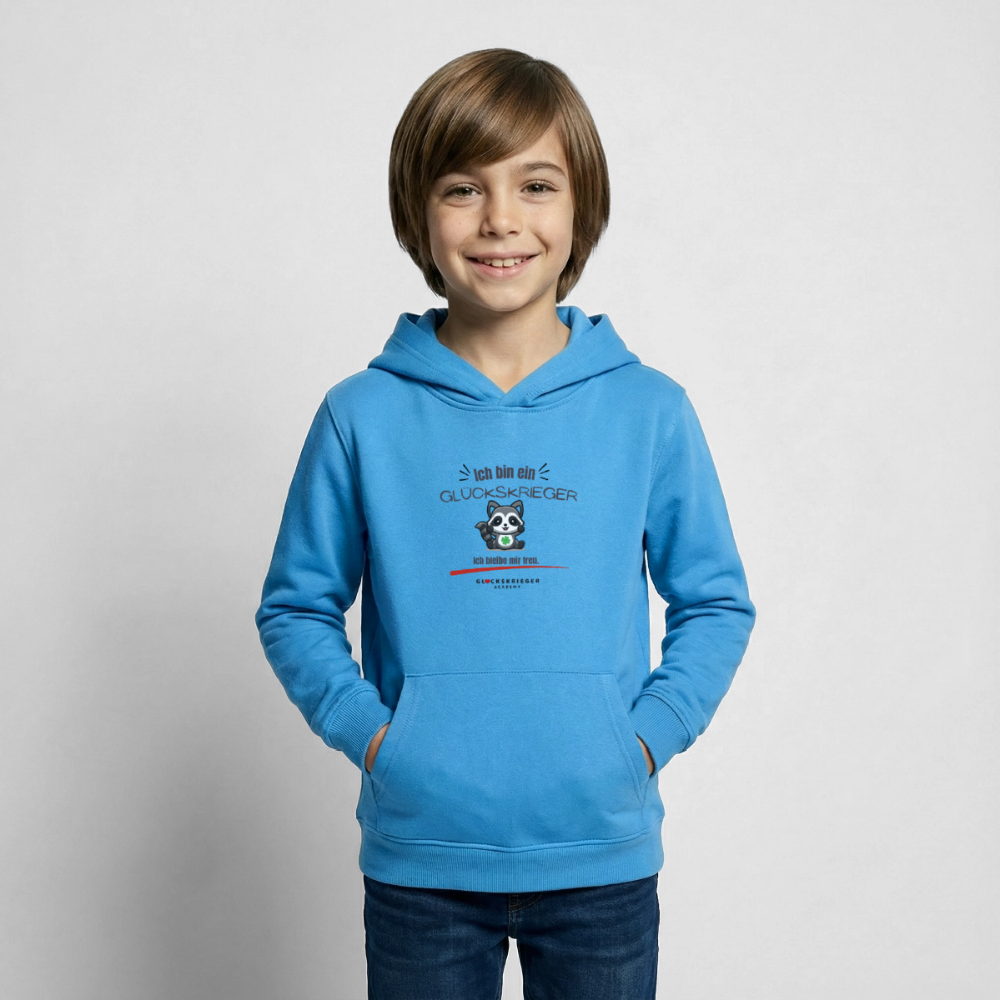 Glückskrieger Hoodie – Stark & Mutig - sea blue