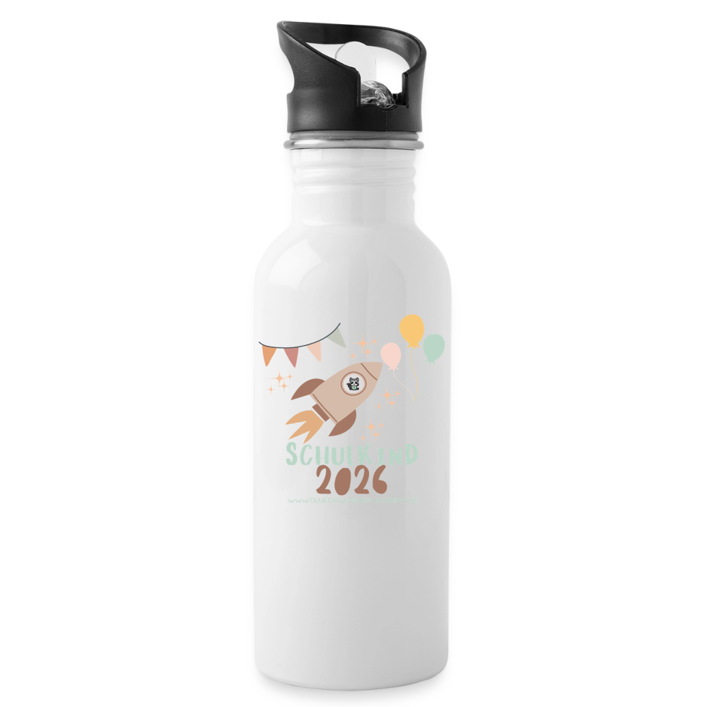 Glückskrieger Trinkflasche – Stark durch den Tag - white